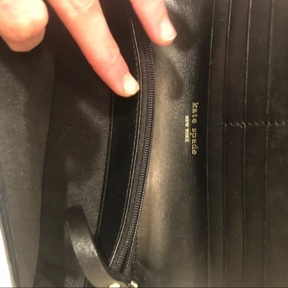 Kate spade vintage pink black wallet